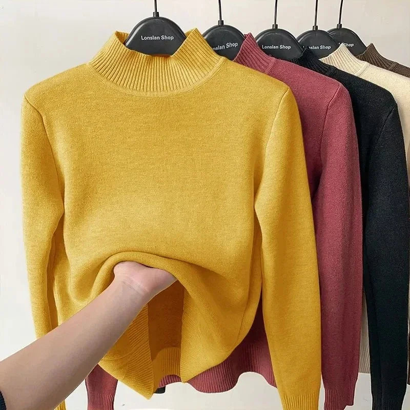 EleganceCocoon Fleece Roll Neck Sweater™ - IEVERNA