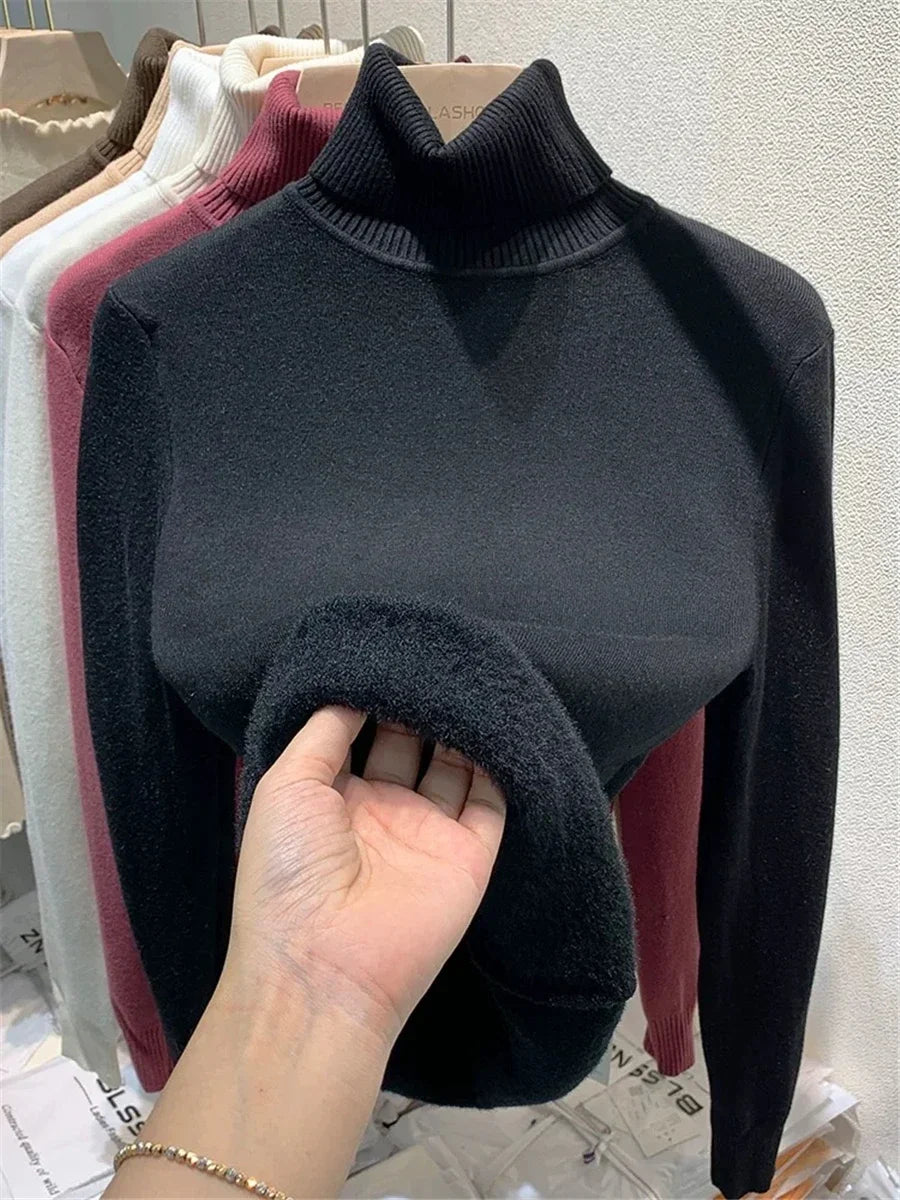 EleganceCocoon Fleece Roll Neck pulóver™ - IEVERNA