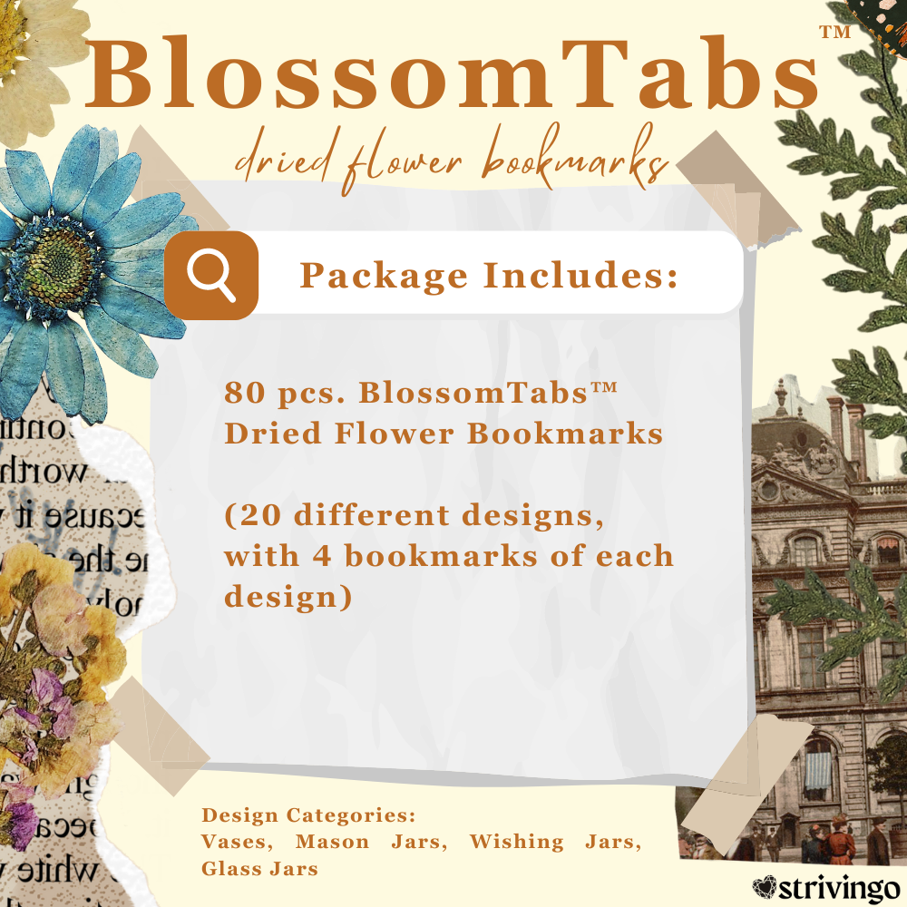 LAST DAY 50% OFF! BlossomTabs DIY Transparent Bookmarks (Set of 80 Pcs)