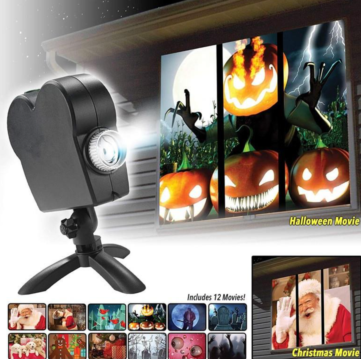 Haunted™ Halloween Laser Projector | Includes 12 Movies!