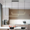 Elegant suspended chandelier in black or gold aluminum / Modern minimalist design