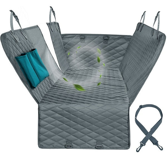 NEUER wasserdichter, rutschfester Autositz-Hängemattenbezug mit Taschen, Seitenklappen, Kopfstützengurten, Sitzankern und Netzfenster (+KOSTENLOSER SICHERHEITSGURT!)